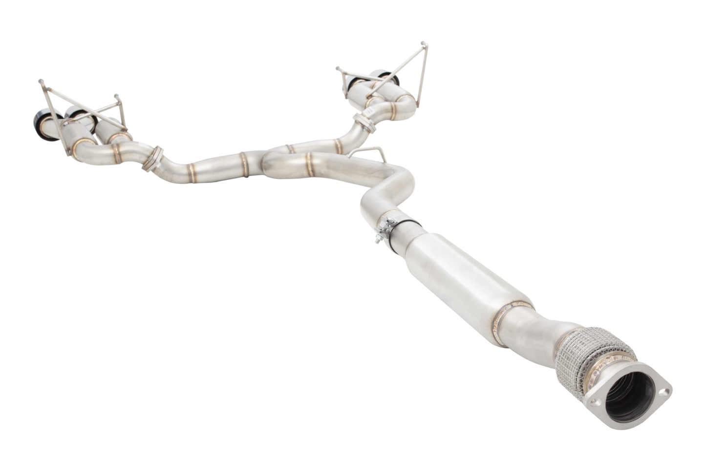 X Force Race Catback Exhaust System with Quad Tip/Hot Dog Resonator - 2011-2021 Subaru WRX / STI