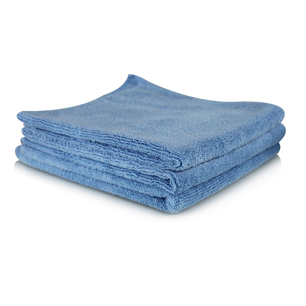 CHEMICMBLUE03 Chemical Guys Workhorse Blue Professional Grade Microfiber Towel 16"x16" 3 Pack,