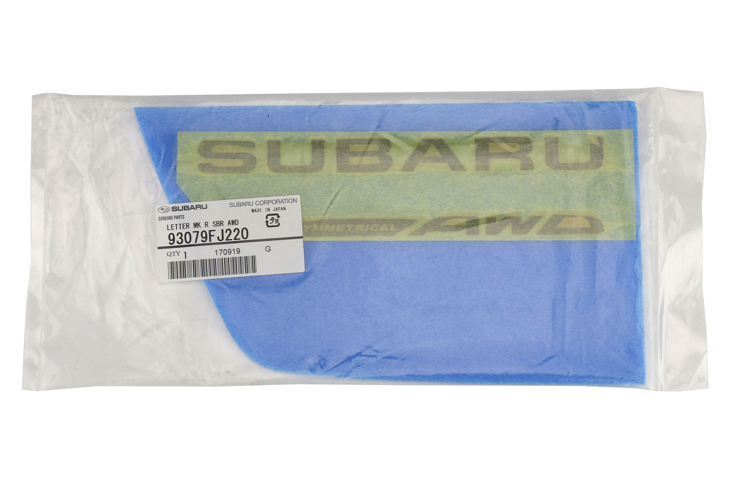 SUB93079FJ220 Subaru OEM Black Symmetrical AWD Badge - 2015+ WRX / 2015+ STI / 2014+ Forester / 2013+ Crosstrek,