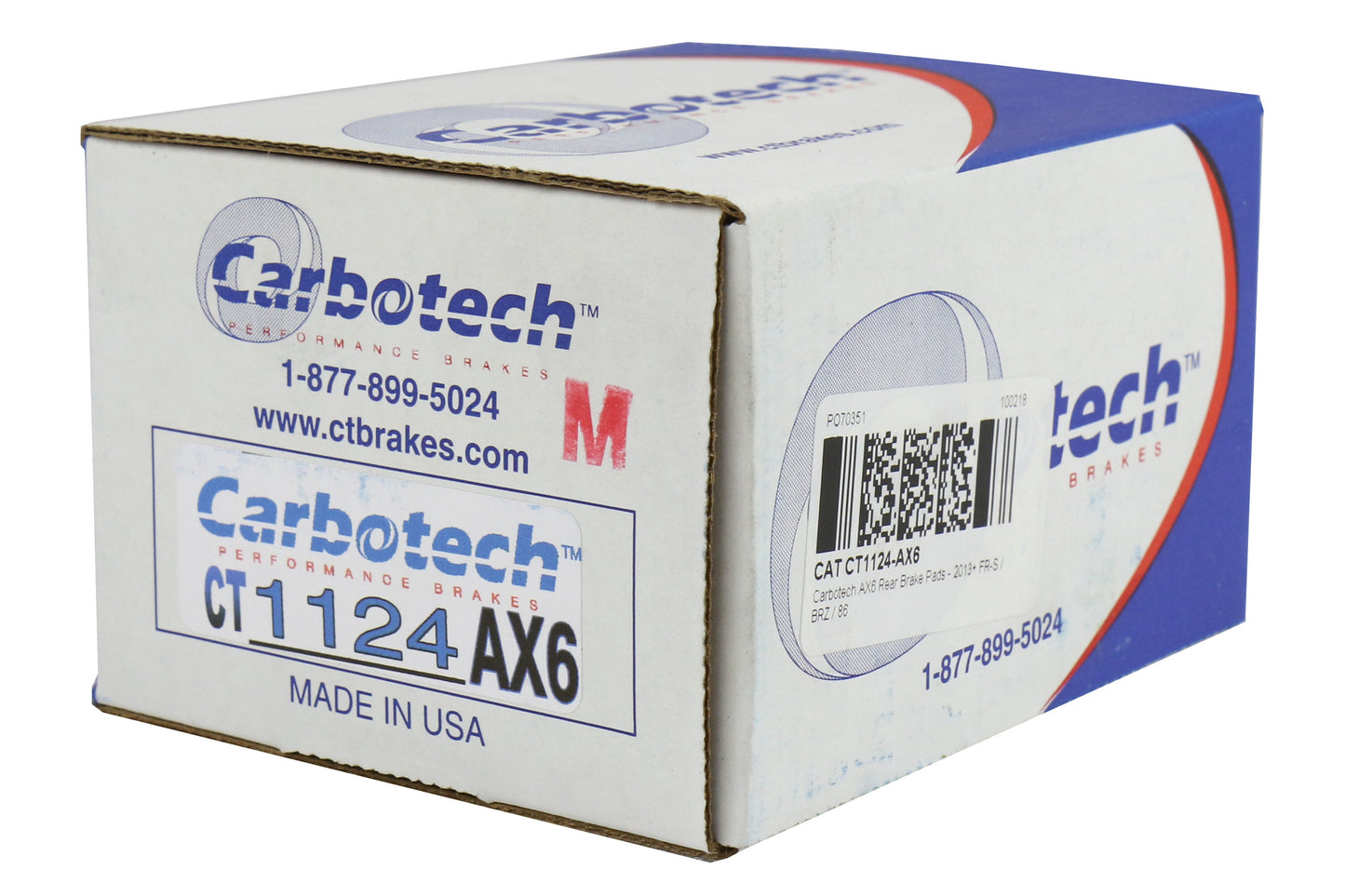 CATCT1124-AX6 Carbotech AX6 Rear Brake Pads - 2013+ FT86,