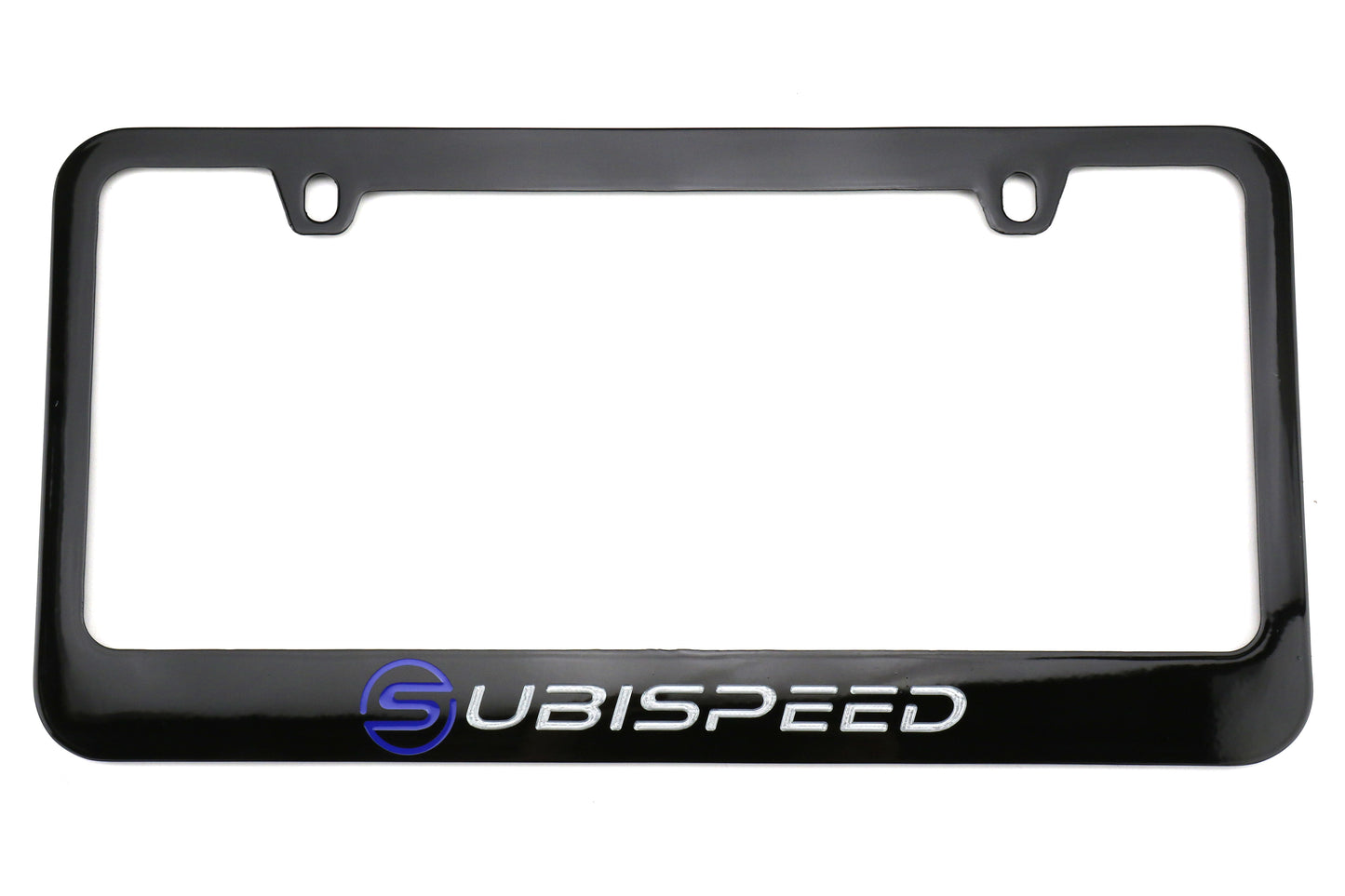 SBSLF-SUBISPD-BLK SubiSpeed Logo License Plate Frame in Black - Universal,