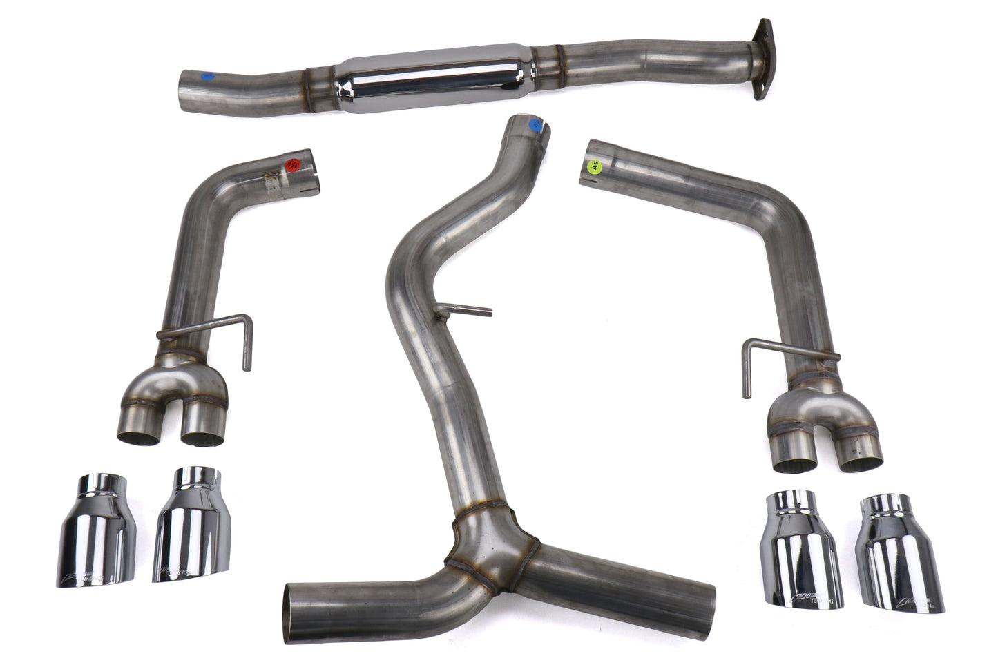 AWE3020-42058 AWE Track Edition Exhaust Chrome Silver Quad Tips (102mm) - 2015+ WRX / STI,