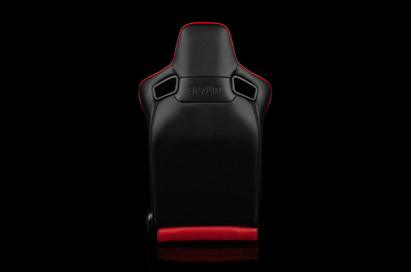 BRMBRR1X-RDRT Braum Elite-X Series Sport Seats - Komodo Edition | Red Leatherette (Black Stitching) Pair - Universal,