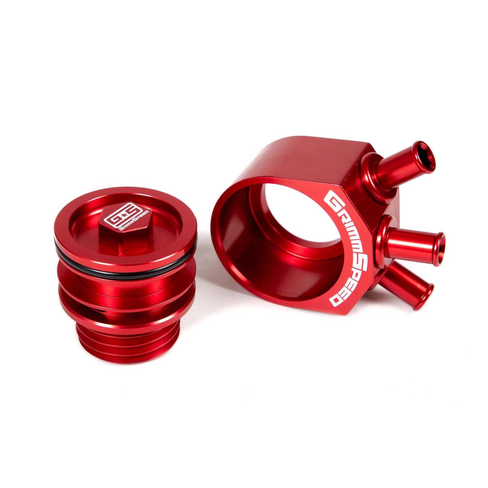 GRM078006R GrimmSpeed Air/Oil Separator (Red) -  2002-2007 Subaru WRX / 2004-2021 Subaru STI,