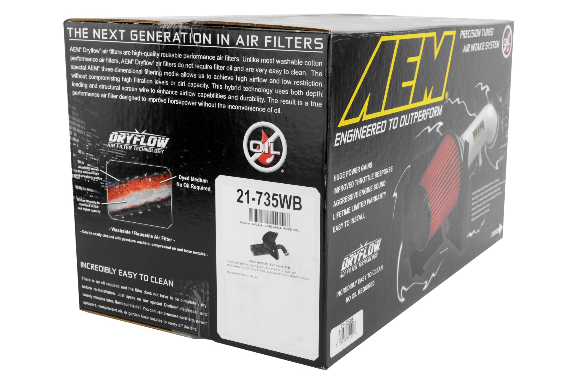 AEM21-735WB AEM Cold Air Intake System - 2015+ STI-Black,