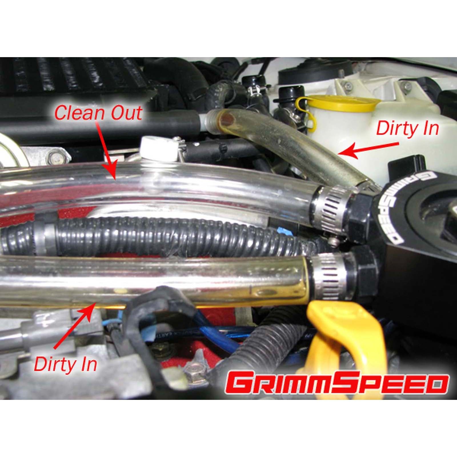 GRM078006R GrimmSpeed Air/Oil Separator (Red) -  2002-2007 Subaru WRX / 2004-2021 Subaru STI,