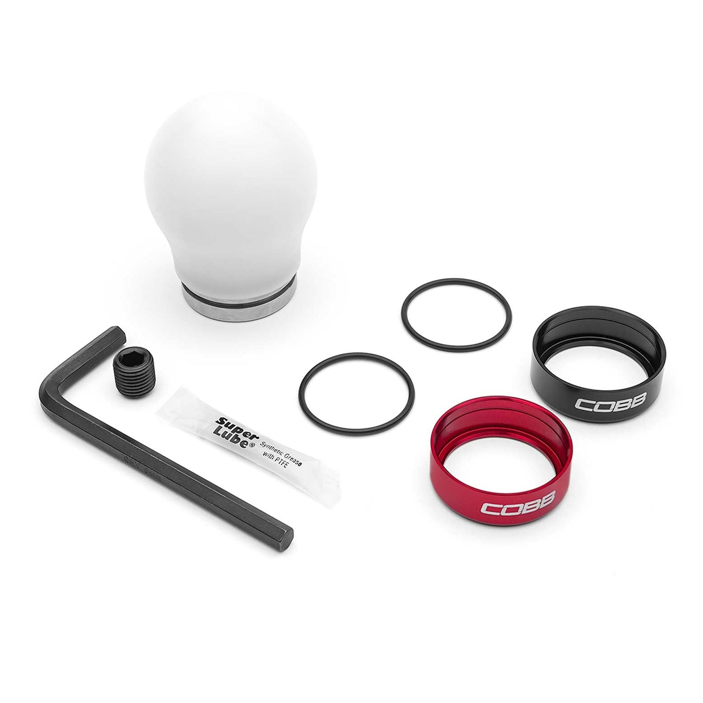 COBB Short Weighted Shift Knob - White - 2013-2016 Scion FR-S / 2013-2024 Subaru BRZ / 2017-2024 Toyota GT-86/GR86