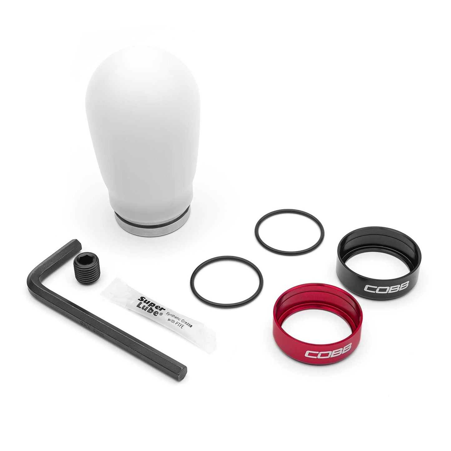 COBB Tall Weighted Shift Knob - White - 2013-2016 Scion FR-S / 2013-2024 Subaru BRZ / 2017-2024 Toyota GT-86/GR86 (Manual Models ONLY)