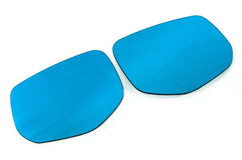 OLM Wide Angle Convex Mirrors (With Turn Signals/Defrosters) - Blue - 2022-2024 Subaru WRX