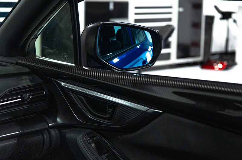 OLM Wide Angle Convex Mirrors (With Turn Signals/Defrosters) - Blue - 2022-2024 Subaru WRX