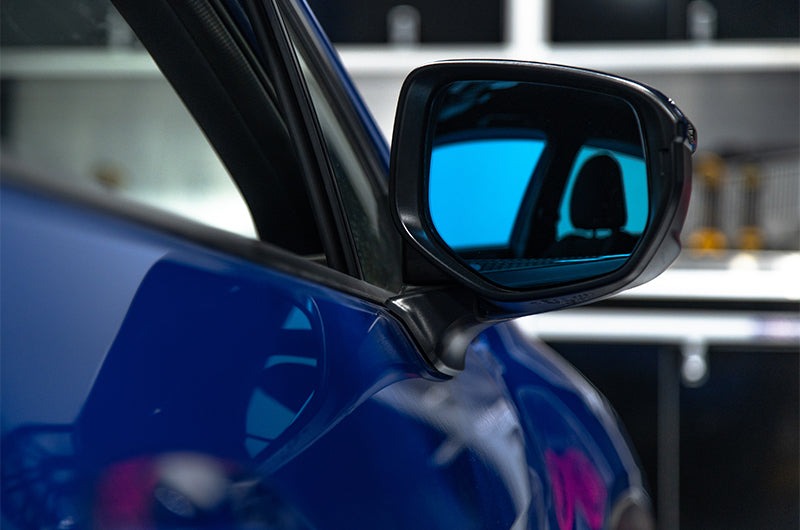 OLM Wide Angle Convex Mirrors (With Turn Signals/Defrosters) - Blue - 2022-2024 Subaru WRX