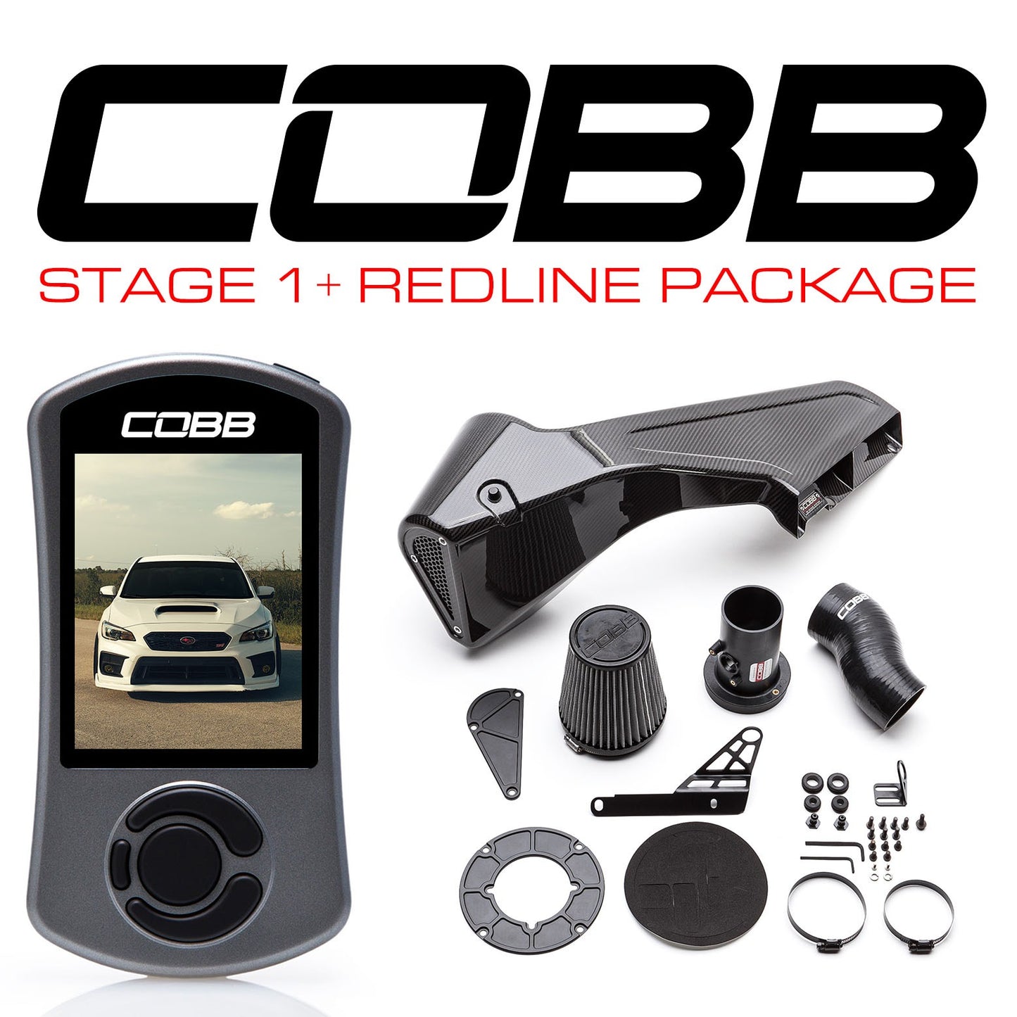 COBB Tuning Stage 1 Redline Carbon Fiber Power Package - 2015-2021 Subaru STI