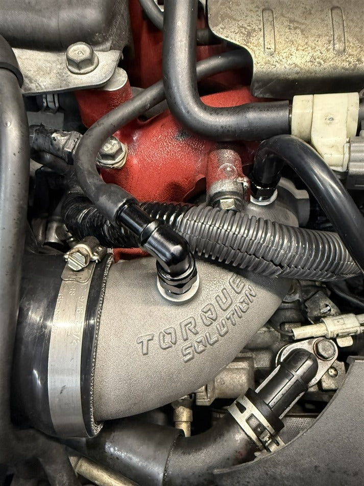 Torque Solution Cast Aluminum HD Hard Turbo Inlet - OEM / 2.4" Coupler - 2002-2007 Subaru WRX / 2004-2021 STI
