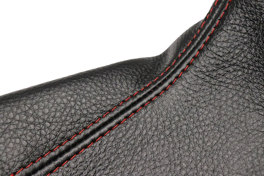 DarkMatterX  E-Brake Boot - Black / Gaucho Leather / Red Stitching - 2022-2025 Subaru WRX