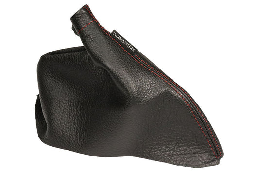 DarkMatterX  E-Brake Boot - Black / Gaucho Leather / Red Stitching - 2005-2007 Subaru WRX / STI