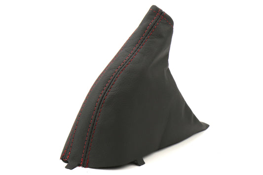 ASA1401010101 AutoStyled 15-17 STI Black Leather E-Brake Boot with Red Stitching,