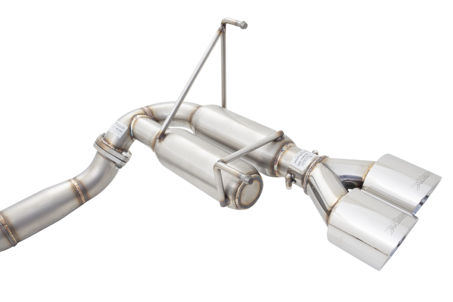 X Force Race Catback Exhaust System with Quad Tip/Hot Dog Resonator - 2011-2021 Subaru WRX / STI