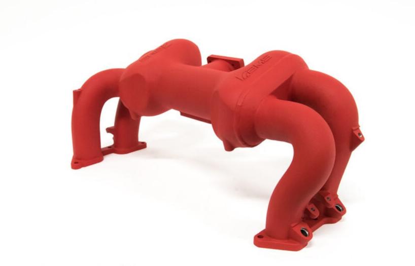 AMS Performance Reverse Rotation Intake Manifold - Red Coated - 2002-2014 Subaru WRX / 2004-2021 Subaru STI