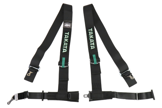 TAK70003-0 Takata 4 point Street Belt 3" w/ ASM (Black) - Universal,