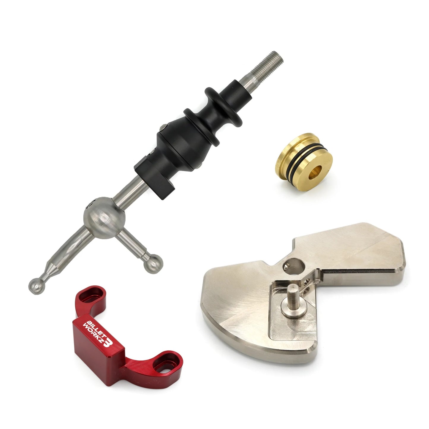 BilletWorkz Short Throw Shifter Kit with Red Shifter Stop (Matte Black) - 2015-2024 Subaru WRX