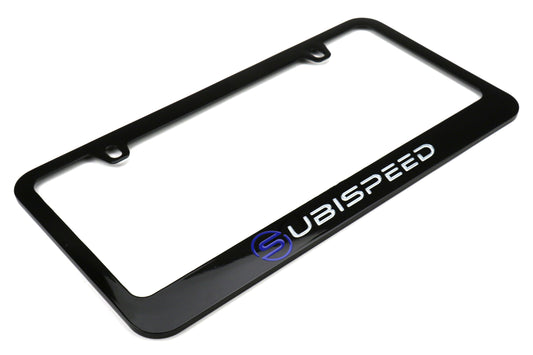 SBSLF-SUBISPD-BLK SubiSpeed Logo License Plate Frame in Black - Universal,