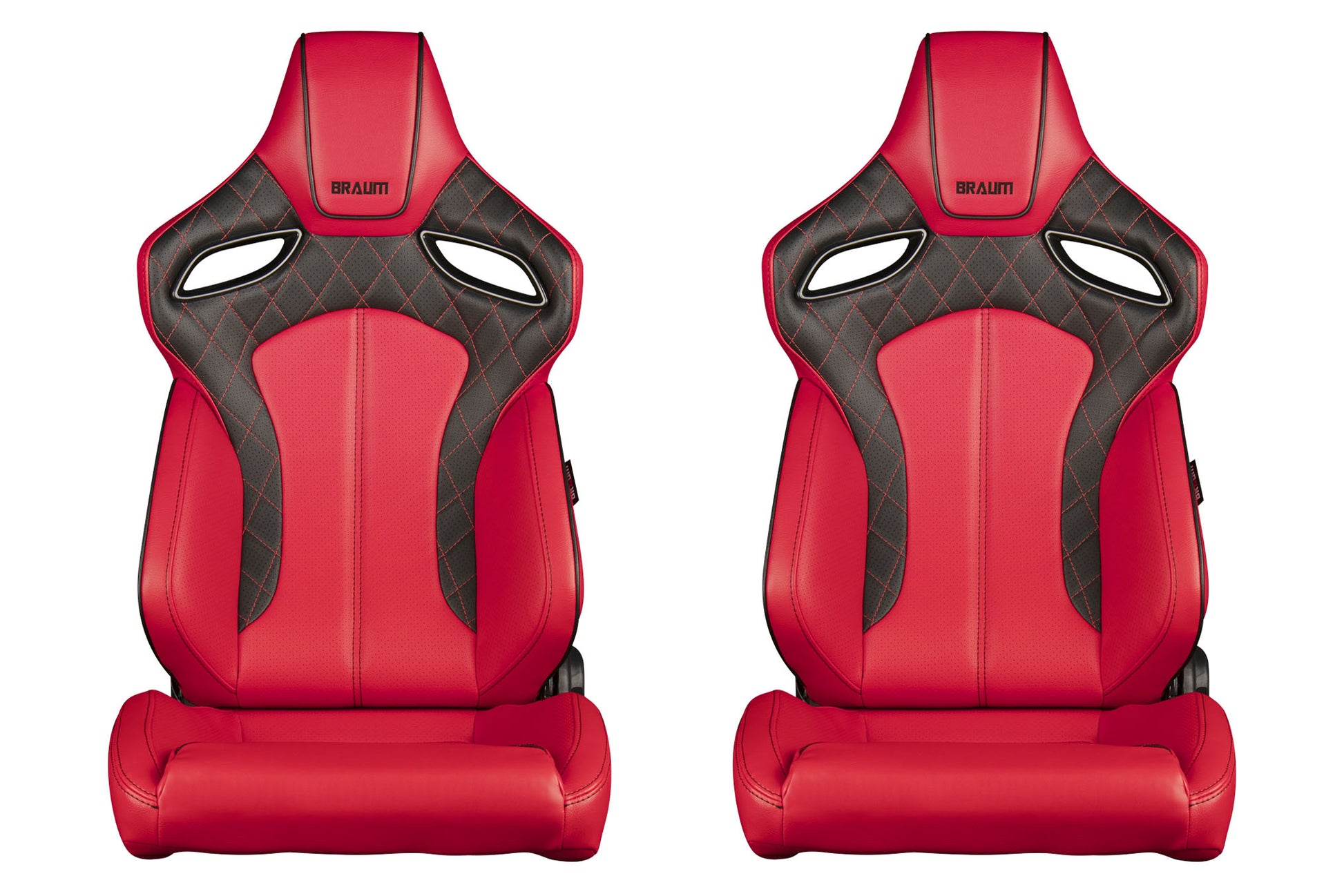 BRMBRR6-RDBS Braum Orue Series Sport Seats Red Diamond (Red Stitching) - Universal,