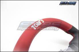 Toms Red/Black leather steering wheel,