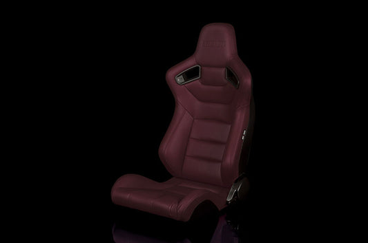 BRMBRR1-MRBS Braum Elite Series Sport Seats - Maroon Leatherette Pair - Universal,