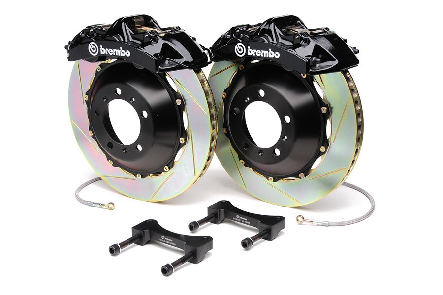 BRE1M2.8039A1 Brembo Gran Turismo 6 Piston Front Brake Kit Black Slotted Rotors - 2008-2014 Subaru WRX,