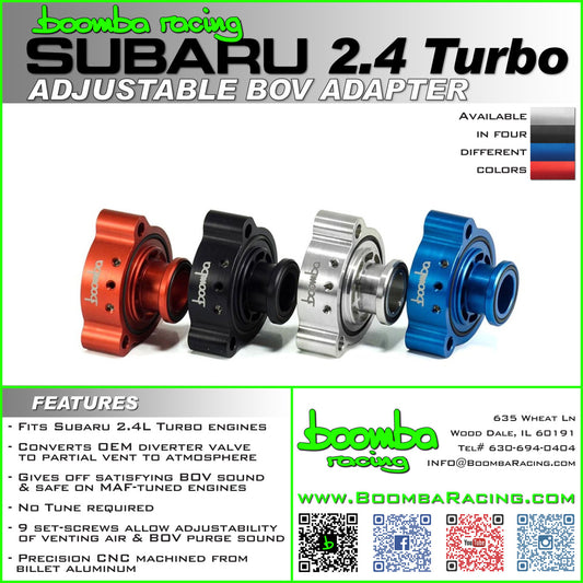 Boomba Racing BOV ADAPTOR (BLACK) - 2022-2024 Subaru WRX