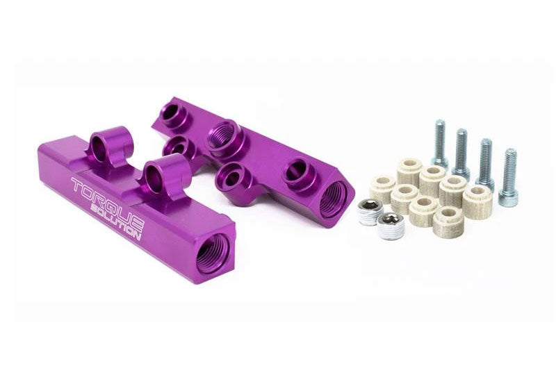 Torque Solution Top Feed Fuel Rails V2 Purple - 2002-2014 Subaru WRX / 2007-2021 STI