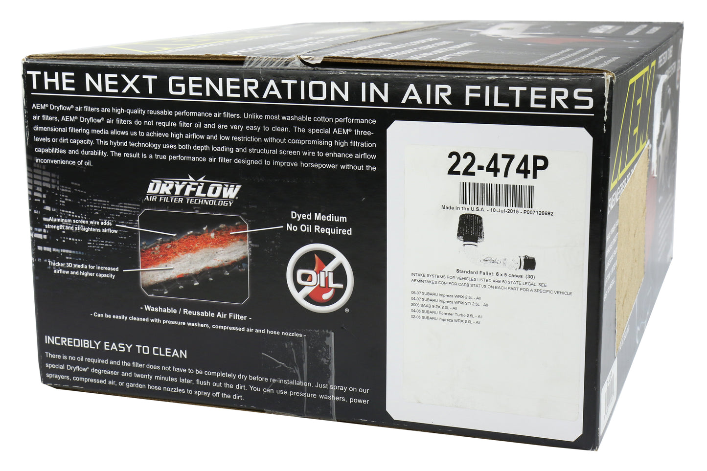 AEM22-474P AEM Short Ram Intake Polished - 2002-2007 Subaru WRX/STI,