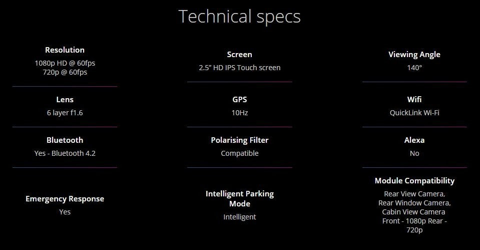 NXTNBDVR322GW NextBase Dash Cam 322GW - 1080p HD 60 FPS 2.5in HD IPS Touch Screen - Universal,