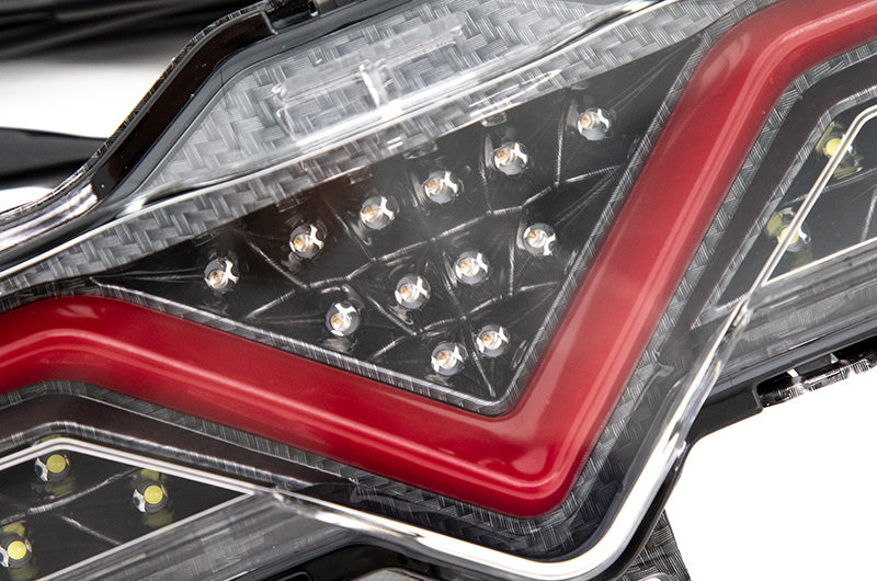 OLMA.70182.2 OLM VL Style Sequential 4th Brake Light / Reverse Light (Clear Lens, Carbon Look Base, Red Bar) - 2013-2020 FRS / BRZ / 86,