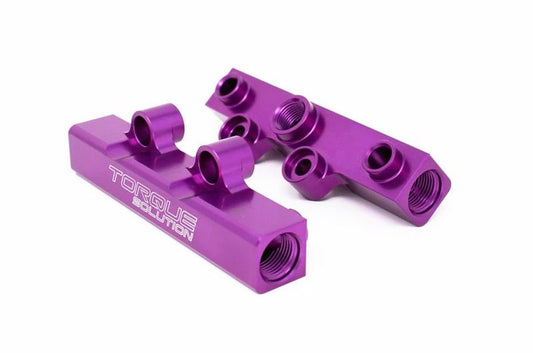 Torque Solution Top Feed Fuel Rails V2 Purple - 2002-2014 Subaru WRX / 2007-2021 STI