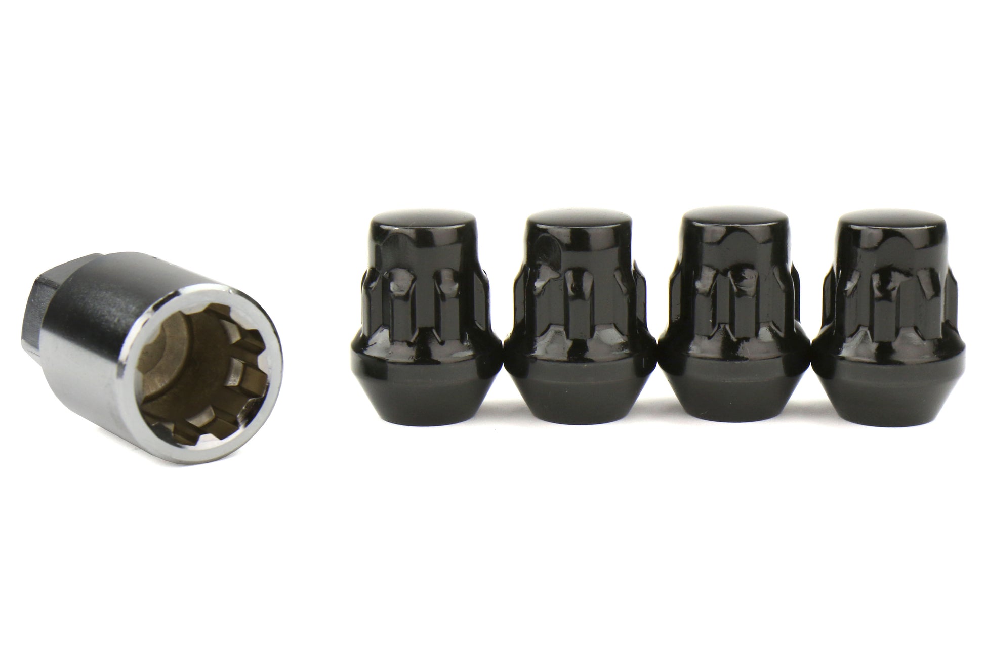KICW603B19 PROJECT KICS BULL LOCK LUG NUT-Closed End Black,