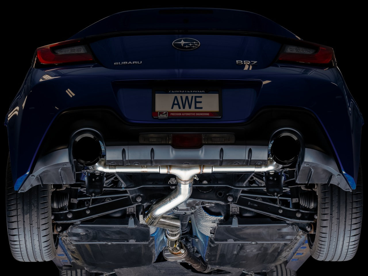 AWE3020-33279 AWE Track Edition Exhaust (Diamond Black Tips) 2013-2021 Scion FRS / Subaru BRZ / Toyota GR86,