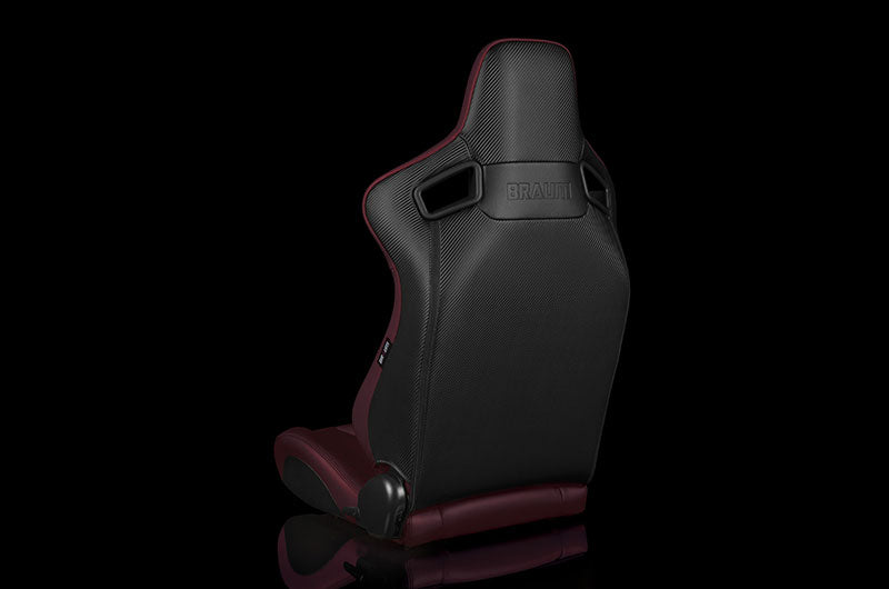 BRMBRR1-MRBS Braum Elite Series Sport Seats - Maroon Leatherette Pair - Universal,