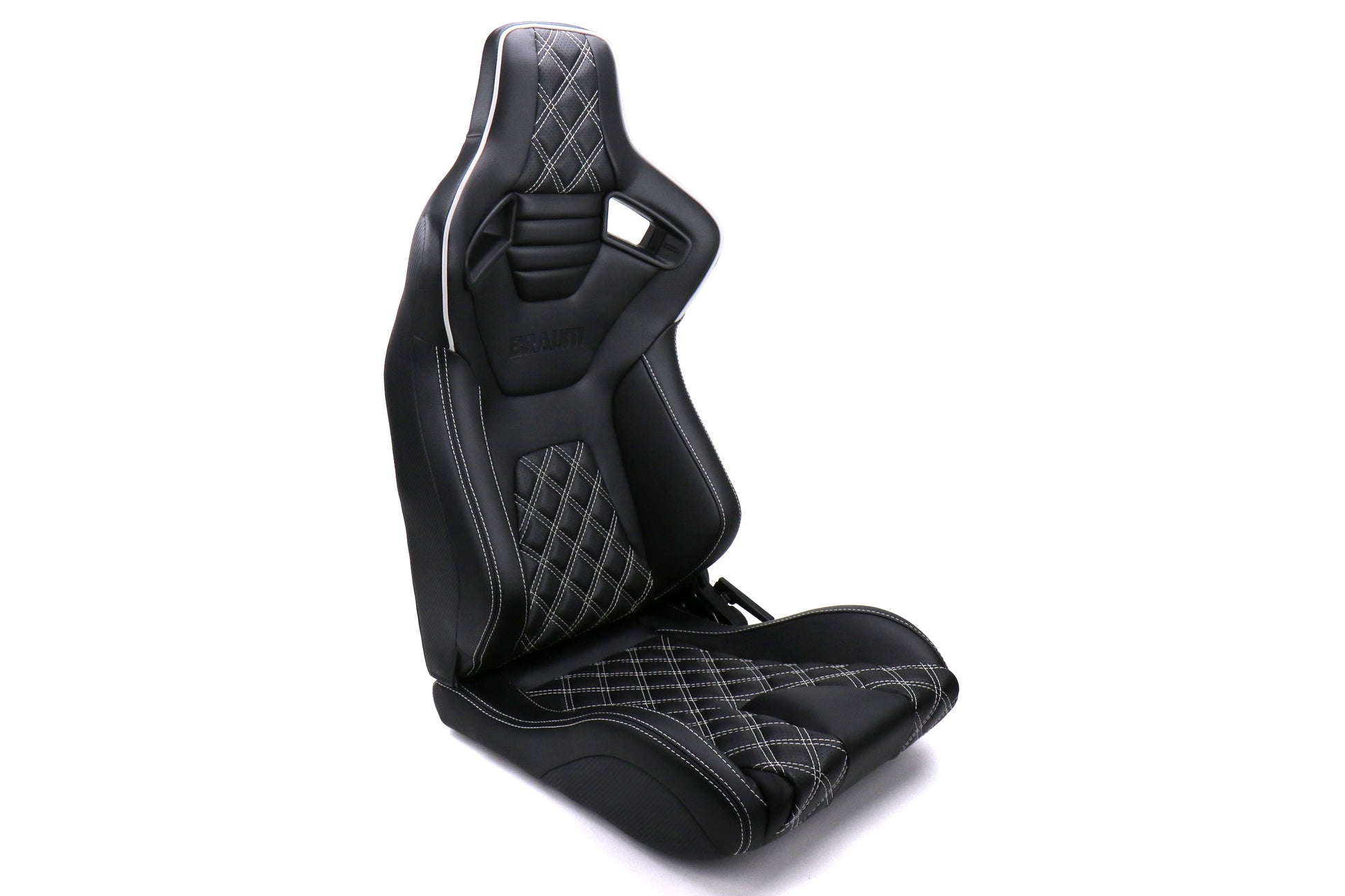 BRMBRR1X-BDDWS Braum Elite-X Series Racing Seats Diamond Edition White Piping Pair - Universal,