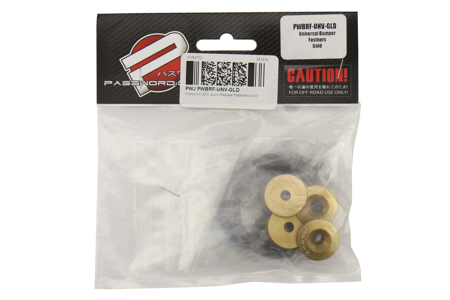 PWJPWBRF-UNV-GLD Password JDM Quick Release Bumper Fasteners - Universal-Gold,