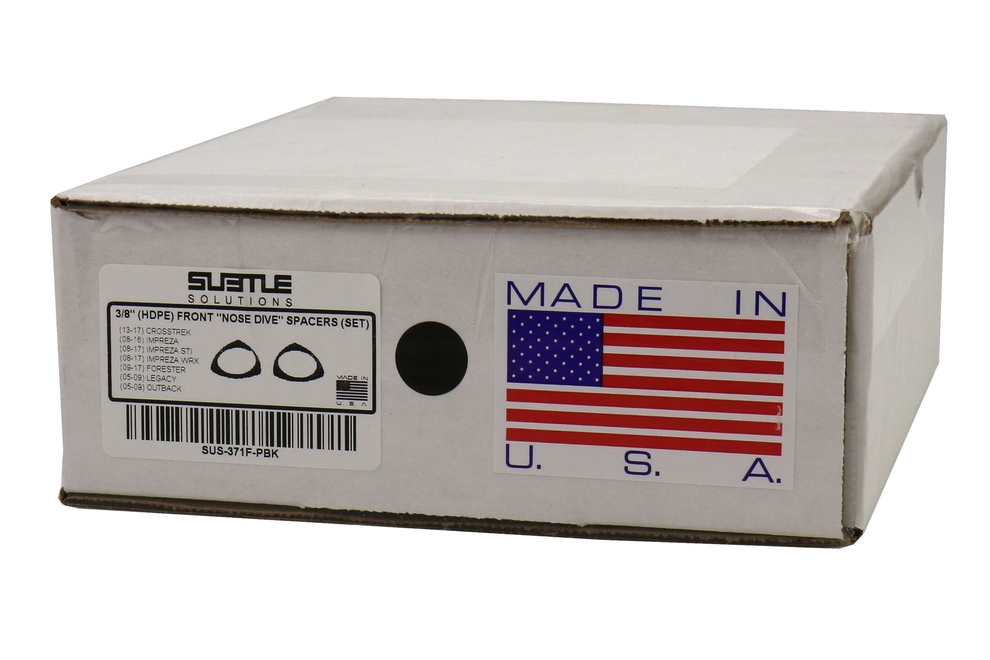 SBTSUS-371F-PBK Subtle Solutions 3/8in Nose Dive Front Spacer Set - 2015-2021 Subaru WRX & STI / 2014-2018 Forester / 2016-2017 Crosstrek,