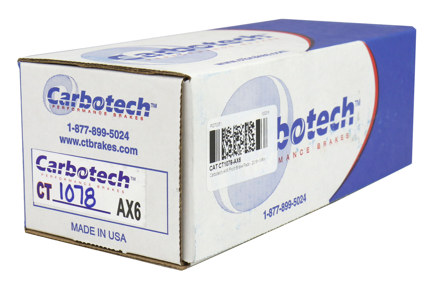 CATCT1078-AX6 Carbotech AX6 Front Brake Pads - 2015+ WRX,