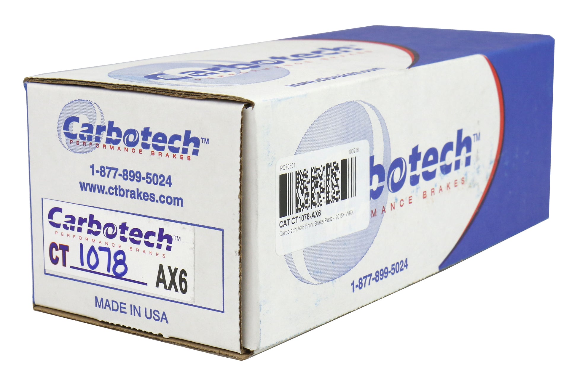 CATCT1078-AX6 Carbotech AX6 Front Brake Pads - 2015+ WRX,