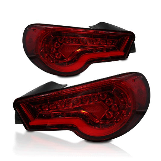 Winjet Tail Lights (Chrome w/ Red Lens) - 2013-2021 Scion FR-S / Subaru BRZ / Toyota 86