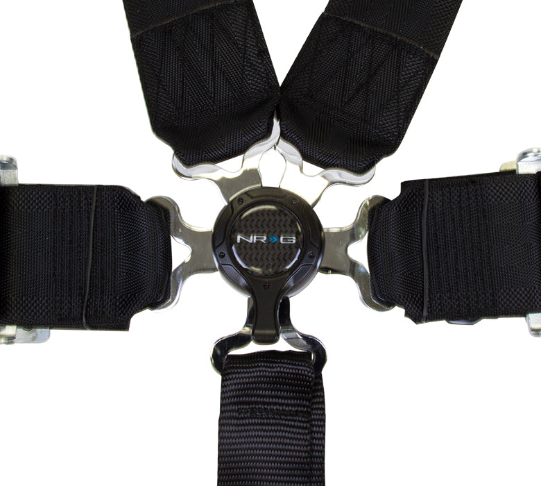 NRGSBH-6PCBK NRG 6 Point Cam Lock Seat Belt Harness - Universal-Black,