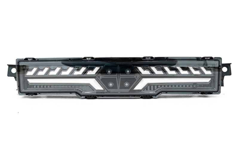 OLM V2 F1 Rear Fog Light - Clear Lens, Black Base, White Bar - 2022-2024 Subaru BRZ / Toyota GR86