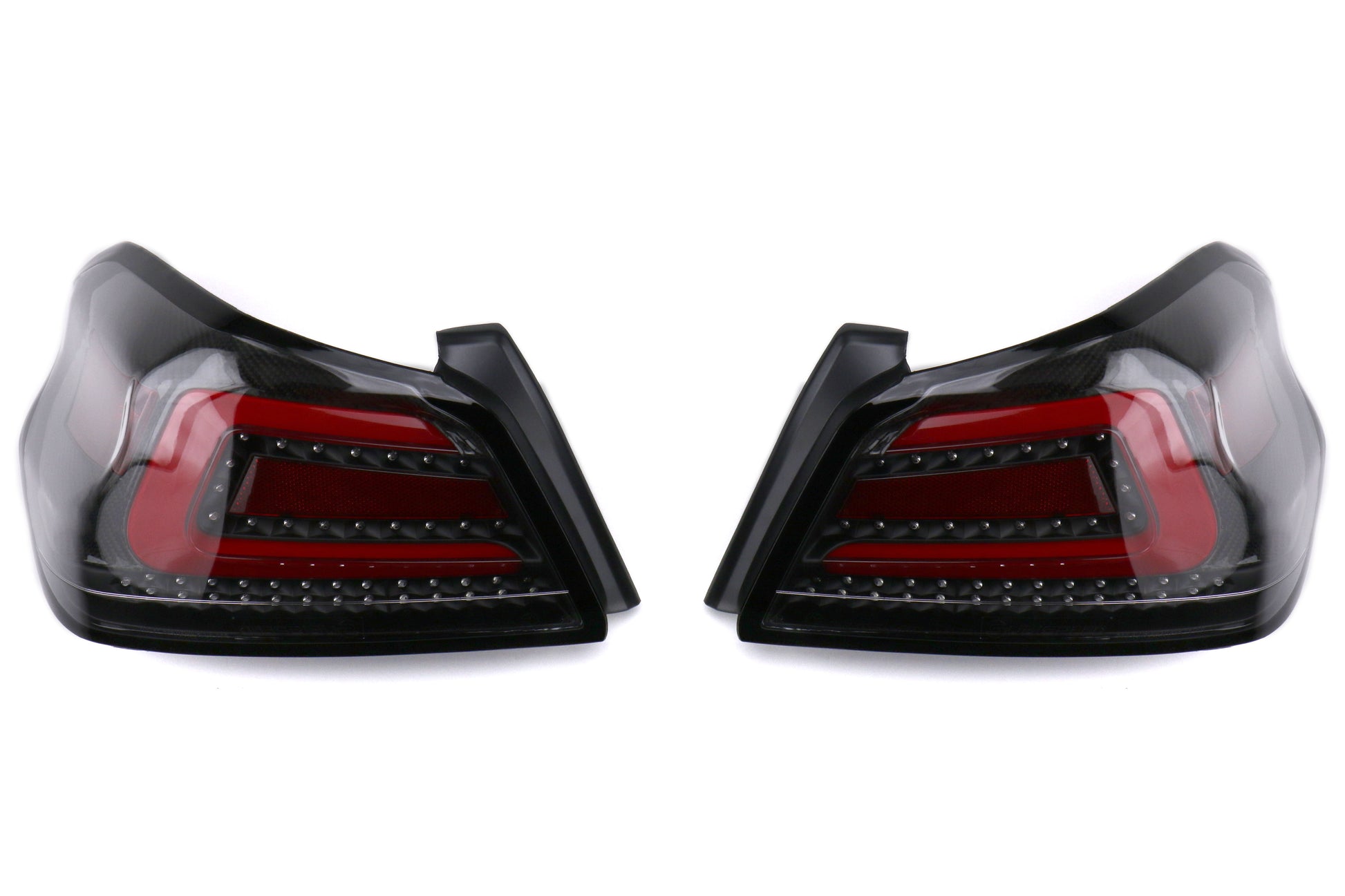SBSSS15WRX-TR-CF SubiSpeed LE Carbon Fiber USDM TR Style Sequential Tail Lights - 2015+ WRX / 2015+ STI-Clear Lens with Carbon Fiber Base and Red Running Light,