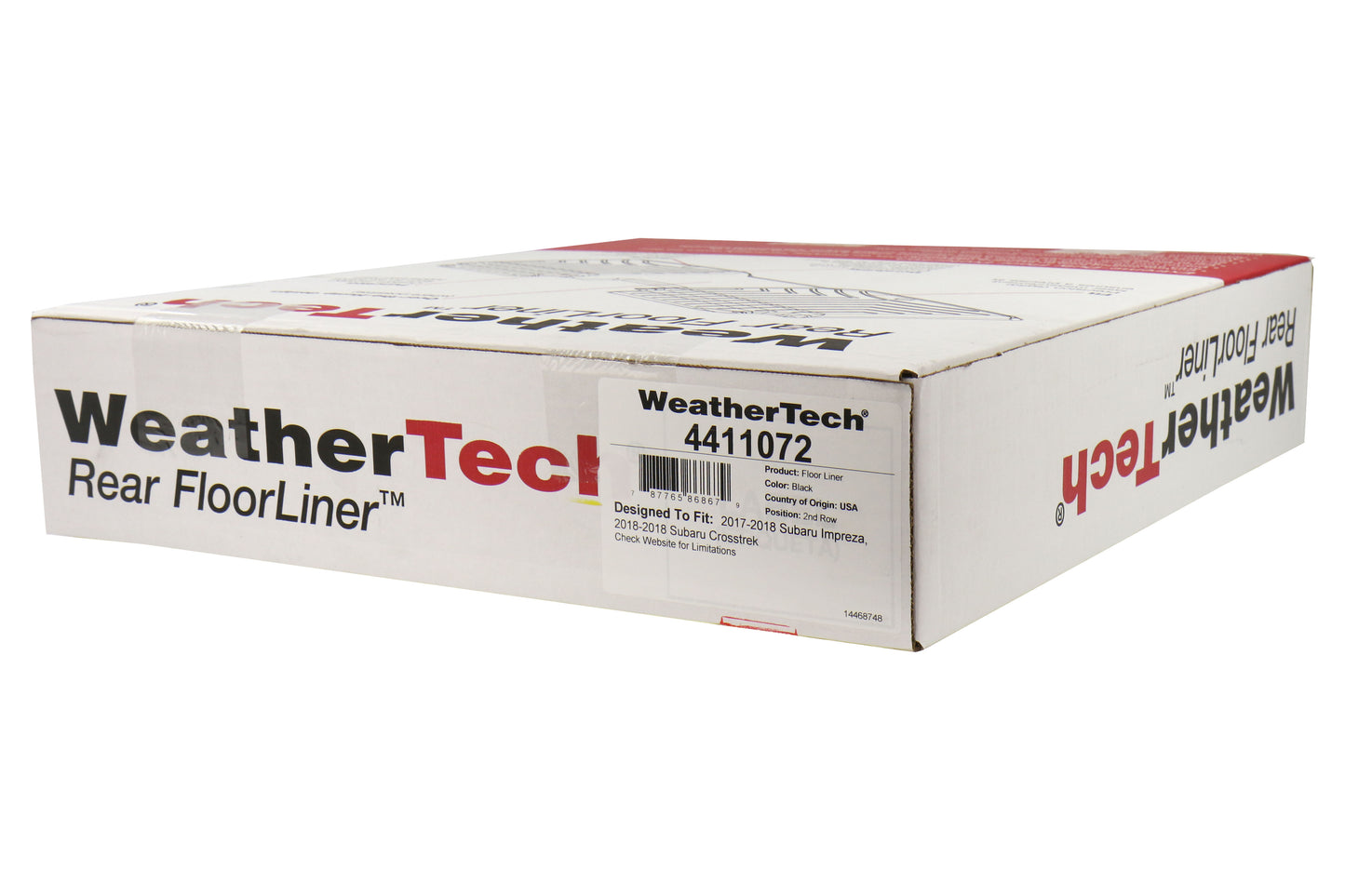 WEA4411072 Weathertech Rear Floor Mats (Black) - 2017 Impreza,