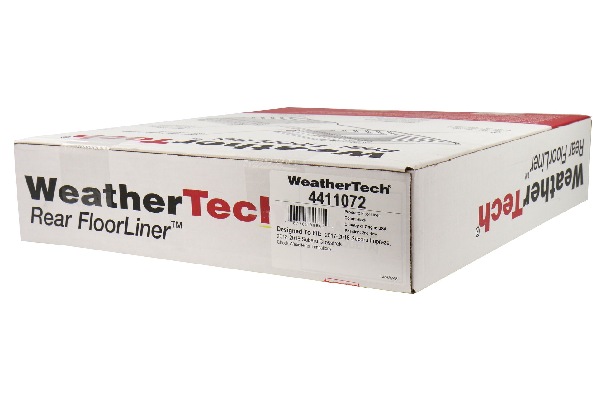 WEA4411072 Weathertech Rear Floor Mats (Black) - 2017 Impreza,