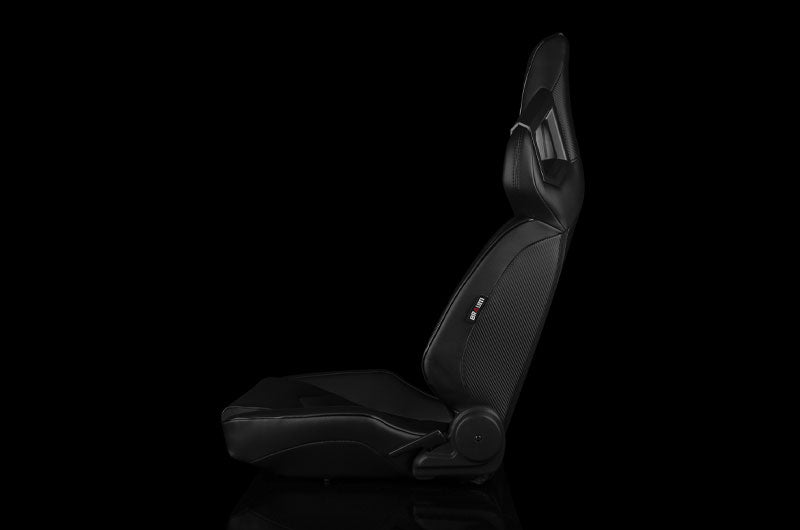 BRMBRR5-BKBS Braum Alpha X Series Sport Seats - Black & Black Stitching - Low Base Version - Universal,